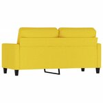 vidaXL Canapé à 2 places Jaune clair 140 cm Tissu