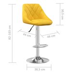 vidaXL Tabouret de bar Jaune moutarde Velours
