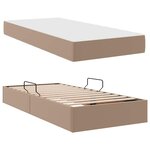 vidaXL Lit avec rangement et matelas 2 pc Cappuccino Cuir