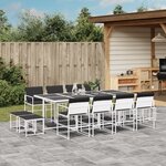 vidaXL Ensemble à manger de jardin avec coussins 13Pièces blanc textilène