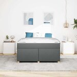 vidaXL Cadre de lit avec matelas Gris foncé 140 x 200 cm tissu