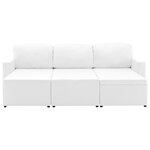 vidaXL Canapé-lit modulaire 3 places Blanc Similicuir
