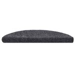 vidaXL Tapis d'escalier auto-adhésif 15 Pièces 56x17x3 cm Gris foncé