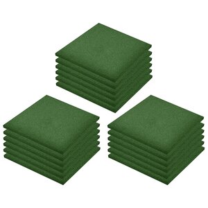vidaXL Carreaux de protection antichoc 18Pièces Caoutchouc 50x50x3cm Vert