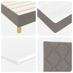 vidaXL Lit avec sommier à ressort et matelas taupe 80x200 cm tissu