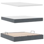 vidaXL Lit de Rangement Gris foncé 160 x 200 cm Velours