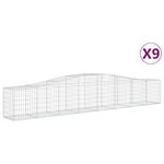 vidaXL Paniers à gabions arqués 9 Pièces 400x50x60/80 cm Fer galvanisé