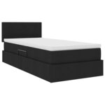 vidaXL Lit avec rangement et matelas avec matelas Noir 90 x 190 cm