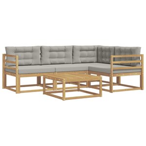 vidaXL Ensemble de canapés d'extérieur 5 pc Blanc et gris clair