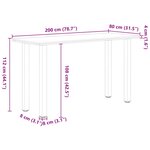 vidaXL Table de bar rectangulaire en bois massif de chêne marron clair 200 x 80 x 112 cm