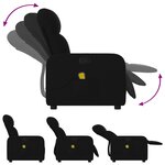 vidaXL Fauteuil inclinable de massage noir tissu