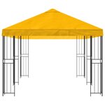 vidaXL Gazebo avec murs latéraux 6 x 3 m Jaune Polyester et Acier 190