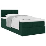 vidaXL Cadre de lit ottoman avec matelas vert foncé 80x200 cm velours