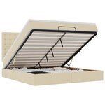 VidaXL Cadre de lit ottoman avec matelas crème 200x200cm tissu