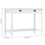 vidaXL Table console Hill avec 2 tiroirs 110x45x74 cm Bois pin massif