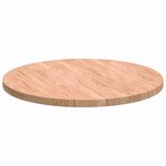 vidaXL Plateau de table Autre Marron clair Ø 60 x 2.5 cm Chêne massif