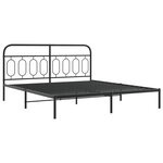 vidaXL Cadre de lit métal sans matelas avec tête de lit noir 193x203cm