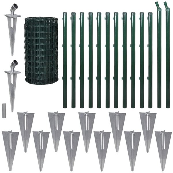 vidaXL Clôture Euro Acier 25 x 0 8 m Vert