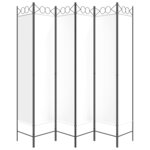 vidaXL Cloison de séparation 6 panneaux Blanc 240x200 cm Tissu