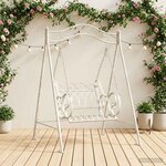 vidaXL Banc Balançoire Acier 113 x 121 5 x 168 cm Blanc antique