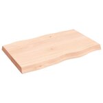 vidaXL Dessus de table bois massif non traité bordure assortie
