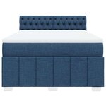 vidaXL Sommier à lattes de lit avec matelas Bleu 140x200 cm Tissu