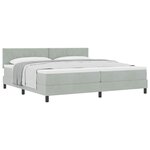 vidaXL Lit à ressorts avec matelas Gris clair 200 x 200 cm Velours