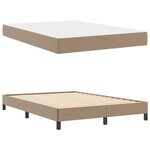 vidaXL Cadre de lit avec matelas Cappuccino 140 x 190 cm tissu