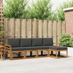vidaXL Ensemble de canapés d'extérieur 5 Pièces Naturel et Anthracite