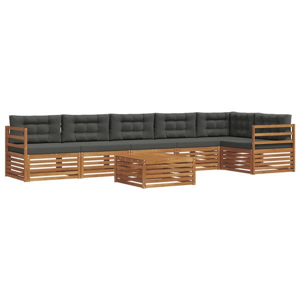 vidaXL Ensemble de canapés d'extérieur 7 pc Naturel et Anthracite
