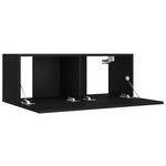 vidaXL Ensemble de meubles TV 4 Pièces Noir Bois d'ingénierie