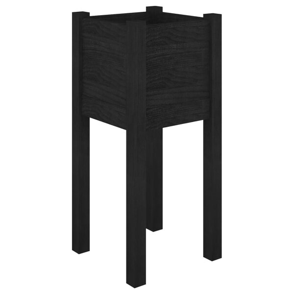vidaXL Jardinière d'extérieur Noir 31x31x70 cm Bois de pin massif