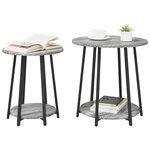 vidaXL Ensemble de tables d'appoint 2 Pièces Gris Sonoma et noir