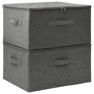 vidaXL Boîtes de rangement 2 Pièces Tissu 43x34x23 cm Anthracite