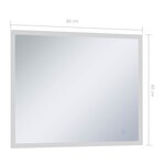 vidaXL Miroir mural à LED de salle de bain et capteur tactile 80x60 cm