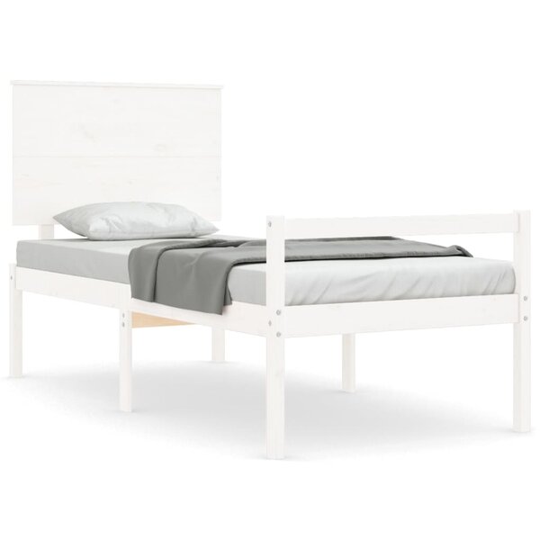 vidaXL Lit pour personne âgée sans matelas blanc bois massif