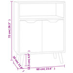 vidaXL Buffet gris 60x30x72 cm bois d'ingénierie