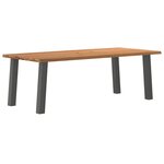 vidaXL Table à manger marron clair bois de chêne massif rectangulaire