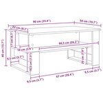 vidaXL Table basse Gris béton 90 x 50 x 40 cm Bois d'ingénierie