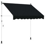 vidaXL Auvent rétractable manuel Noir 150 cm