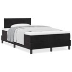 Lit à ressorts avec matelas vidaXL Noir Petit Double Velours