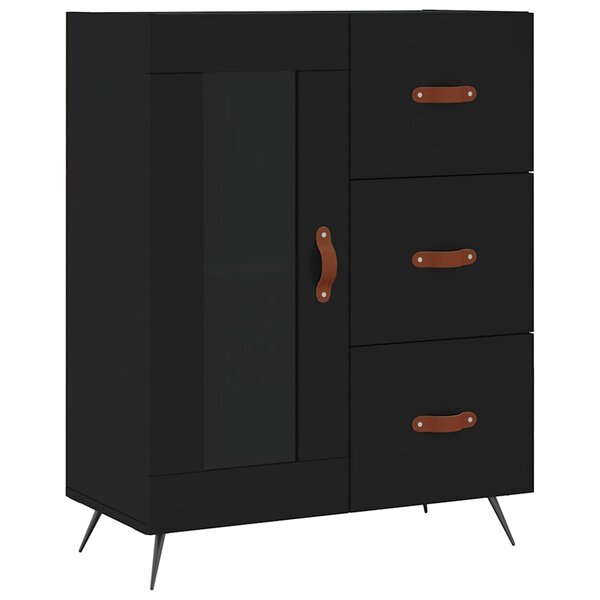 vidaXL Buffet noir 69 5x34x90 cm bois d'ingénierie