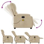 vidaXL Fauteuil inclinable de massage électrique crème