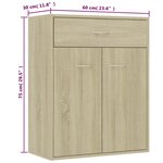 vidaXL Buffet Chêne sonoma 60x30x75 cm Bois d'ingénierie