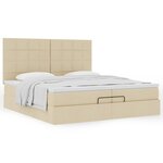 VidaXL Cadre de lit ottoman avec matelas crème 200x200cm tissu