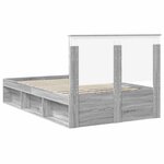 vidaXL Cadre de lit Gris Sonoma 120 x 190 cm Bois de pin massif