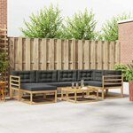 vidaXL Ensemble de canapés d'extérieur 7 pc Blanc et anthracite