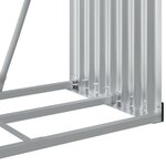 vidaXL Porte-bûches argenté 80x45x120 cm acier galvanisé