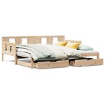 vidaXL Lit de jour avec gigogne et tiroirs sans matelas 80x200 cm