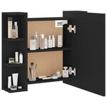 vidaXL Armoire à miroir avec LED noir 70x16 5x60 cm